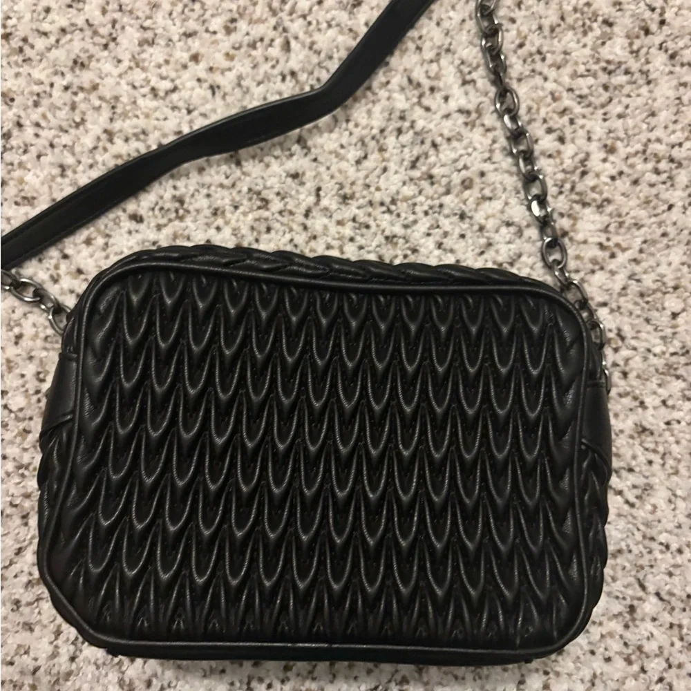 Emporio Armani Black Quilted Crossbody Bag with Silver Hardware - Picture 9 of 9